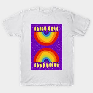 Rainbow Chanukiah Purple Print T-Shirt